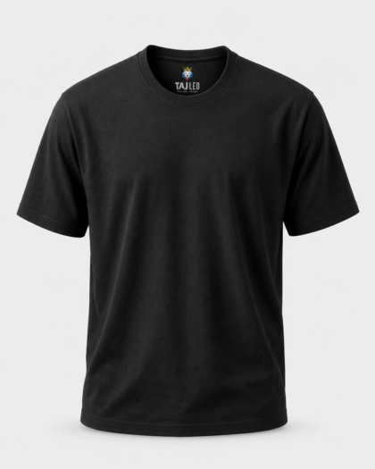 Round Neck Short Sleeve (Black) Plain-T-Shirt