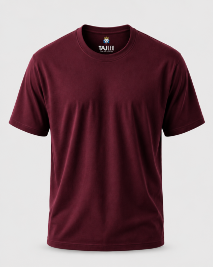 Platinum 180 Super Delicate Cotton Unisex Round Neck Maroon-T-Shirt