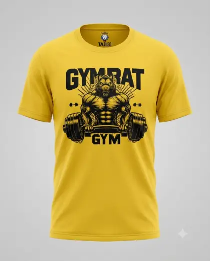 Gym Graphic- Unisex Round Neck Tee- Platinum 180 Super Delicate Cotton